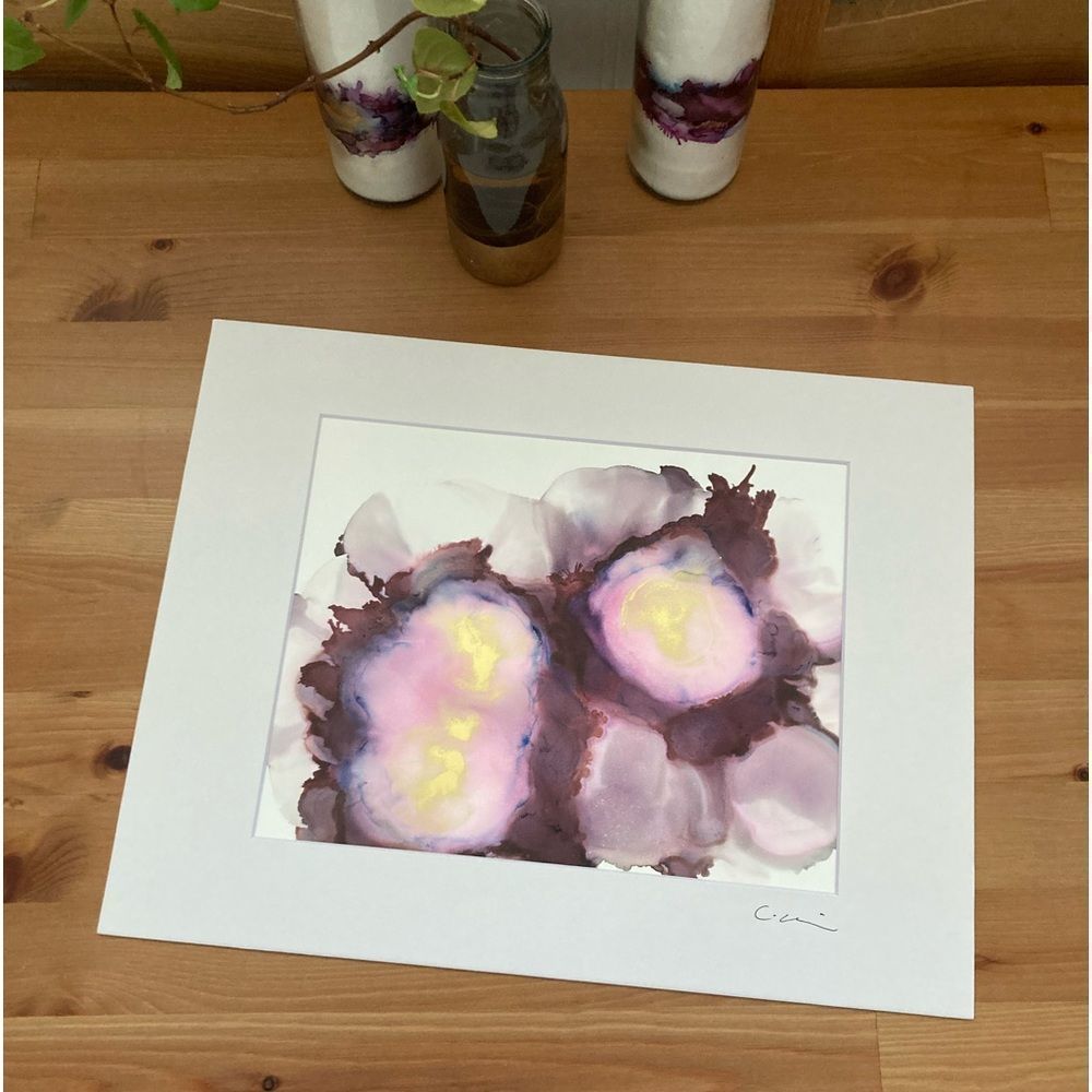 New Original Signed Artwork Alcohol Ink on Paper
